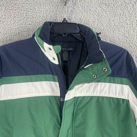 Brooks Brothers 346 Jacket Mens Medium Green Navy Hooded Primaloft Insulated - Picture 8 of 13